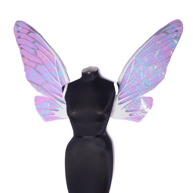 Pink/White Hollographic Fairy Wing